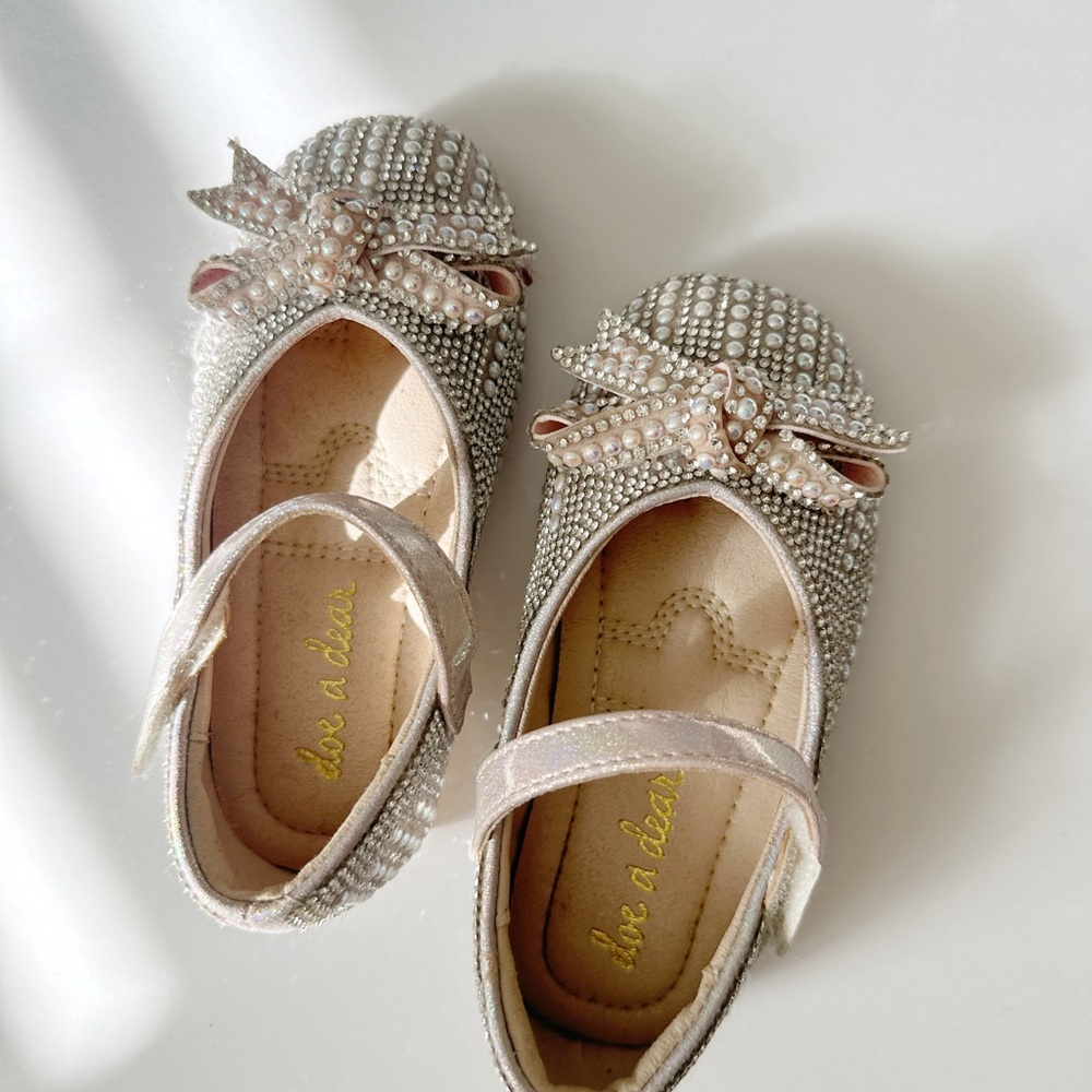 Chic Kids' pink rhinestone Ballet Flats with Bow